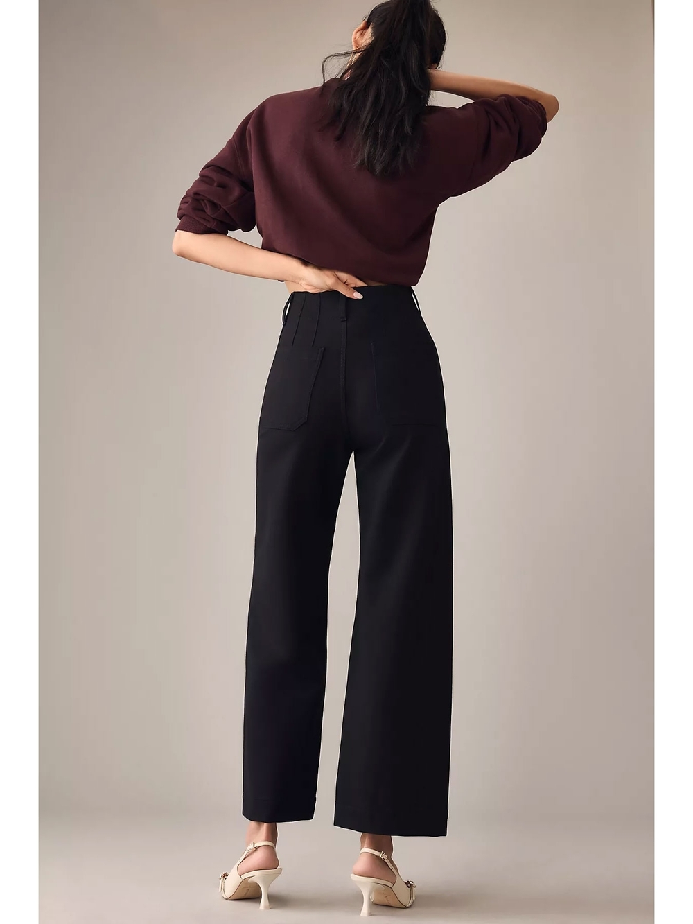 Anthropologie Colette Cropped Wide-Leg Pants by Maeve: Ponte Edition - 23P - Picture 2 of 7